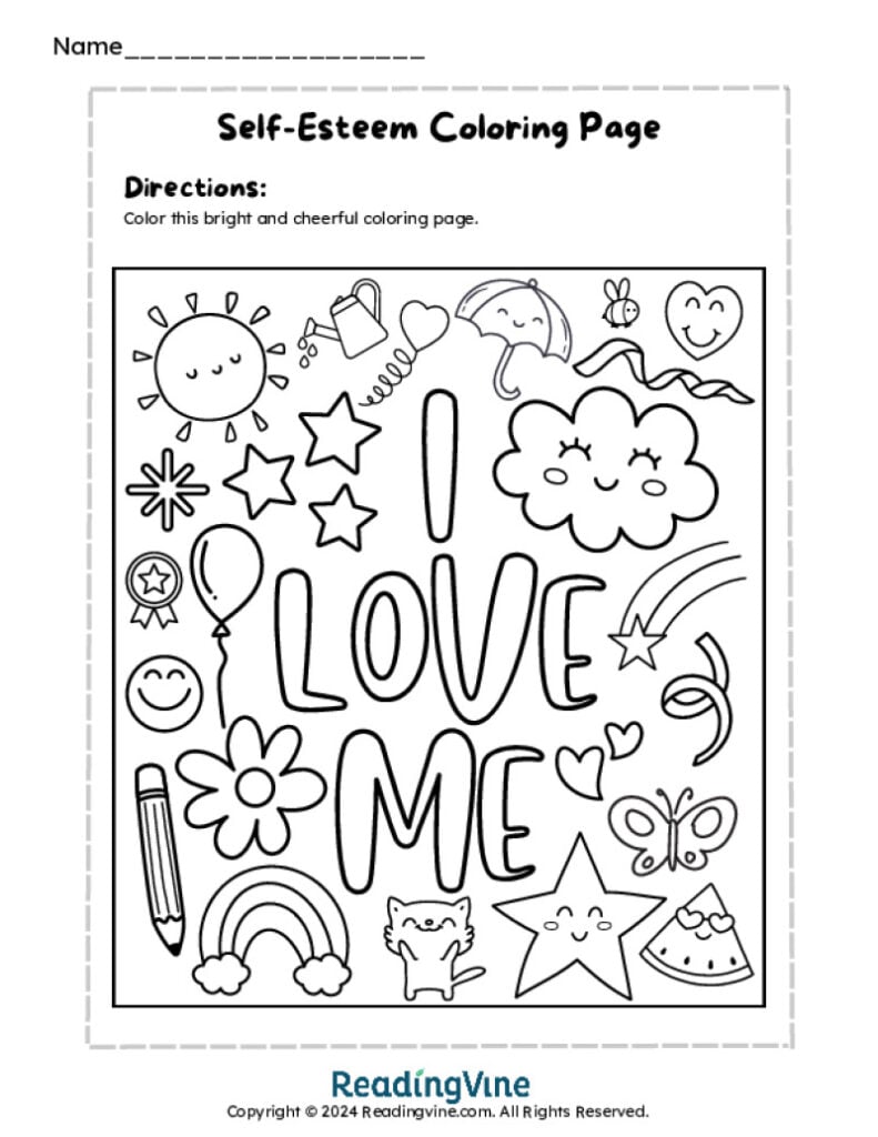 Self-Esteem Coloring Page