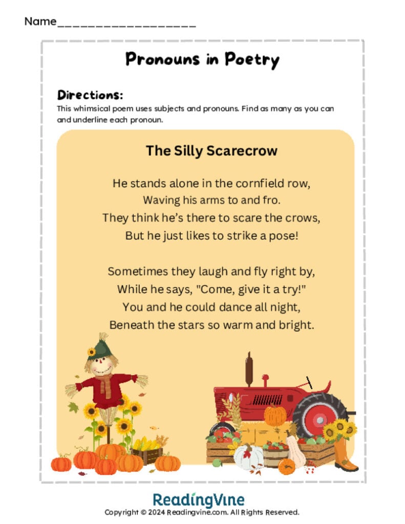 Silly Scarecrow Pronouns in Poetry