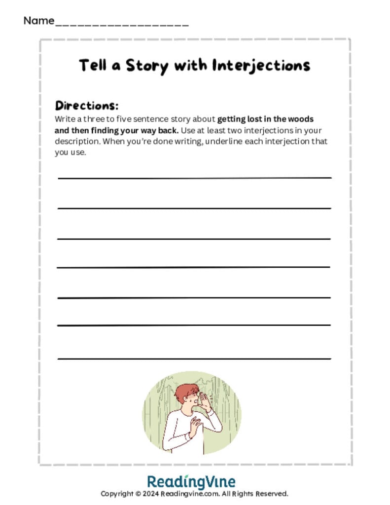 Writing Prompt Using Interjections