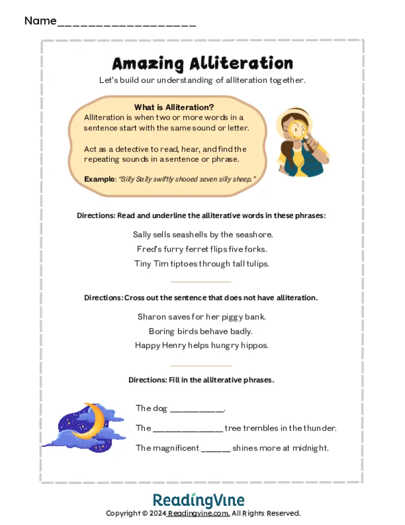 Amazing Alliteration Activity