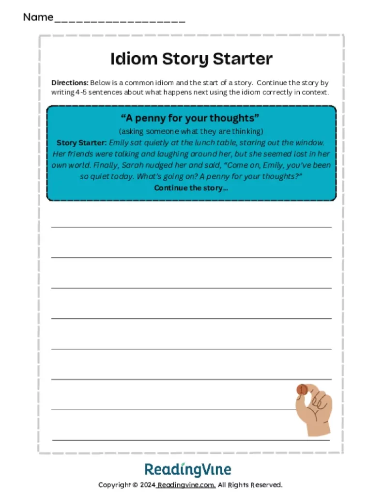Idiom Writing Activity