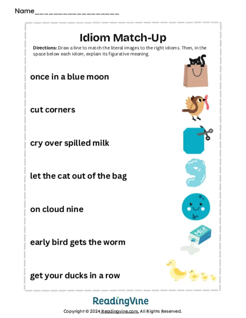 Idioms Matching Activity