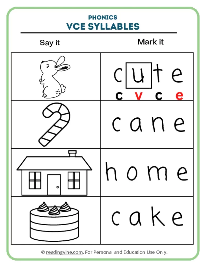 VCE Words