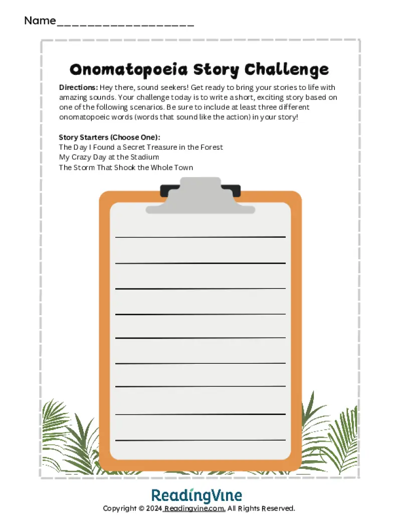Onomatopoeia Story Challenge