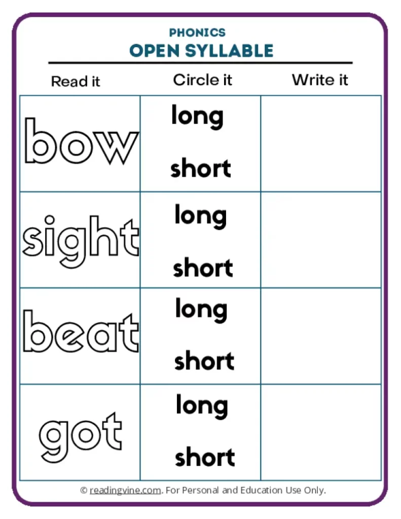 Worksheet 6: Words Bow, Sight, Beat, Got