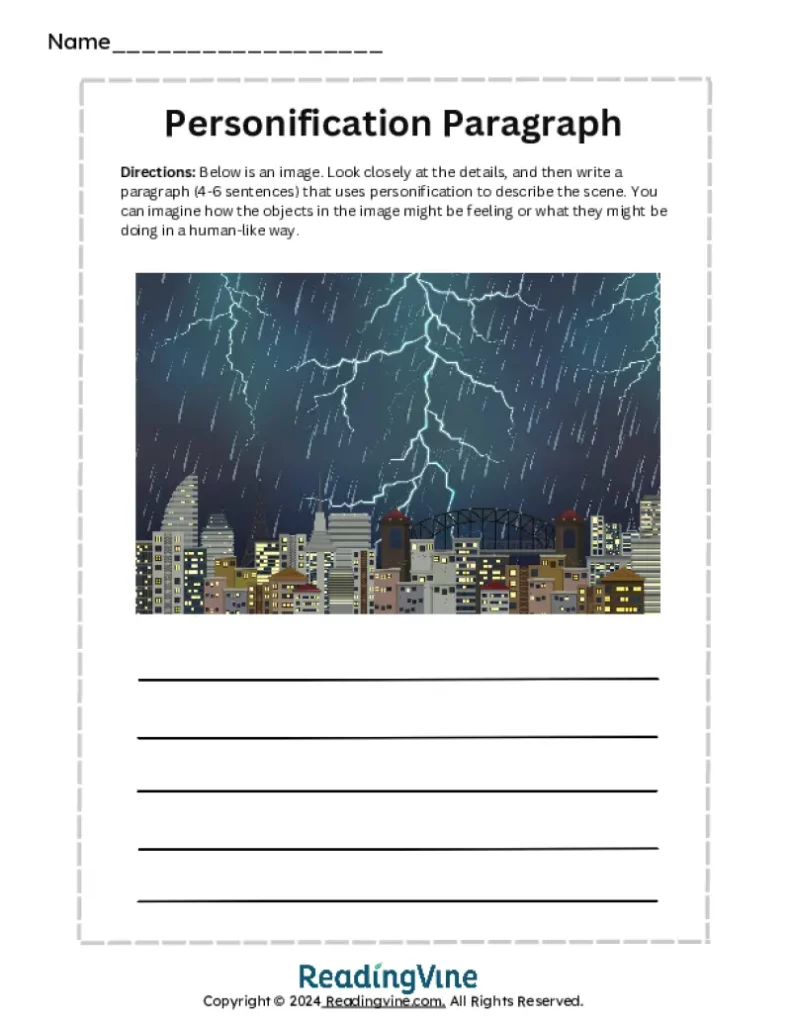 Personification Writing Activity