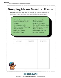 Sort the Idioms Activity