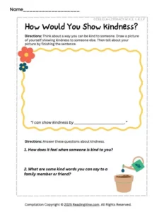 Kindergarten Kindness Drawing Prompt