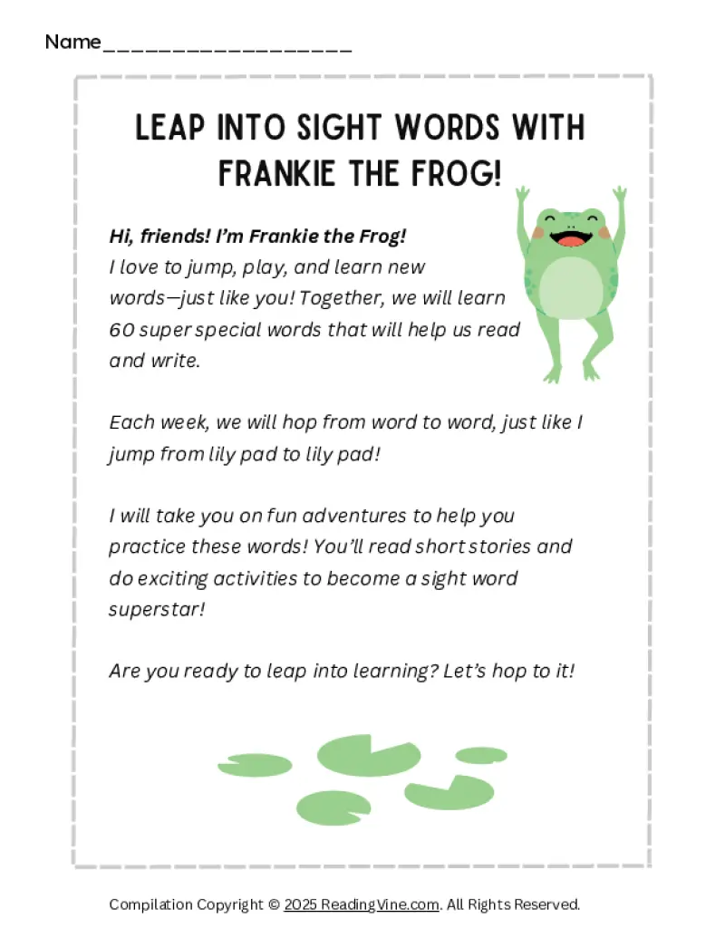 Leap Into Pre-K Sight Words