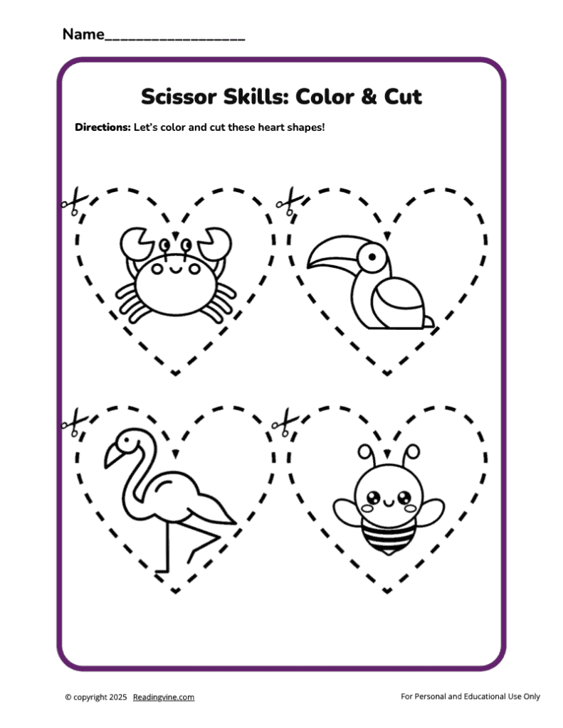 Color and Cut 2 Scissor Skills