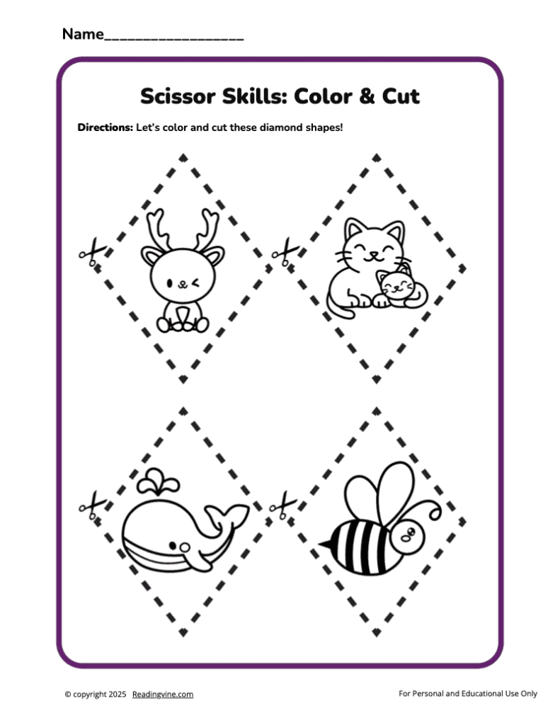 Color and Cut Scissor Skills