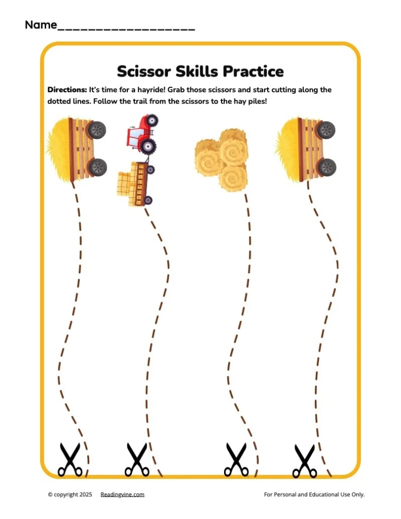 Hayride Scissor Skills