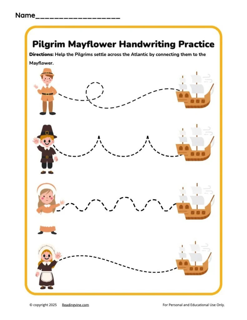 Thanksgiving Pilgram Scissor Skills