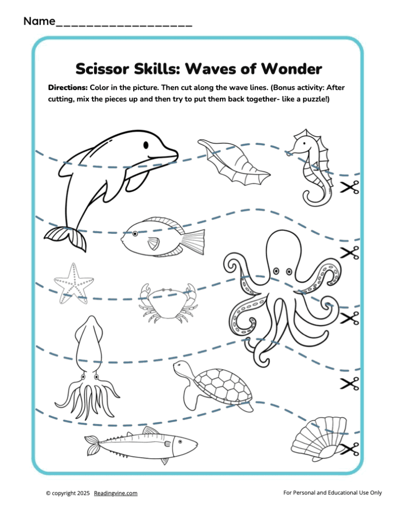 Waves of Wonder Preschool Scissor Skills