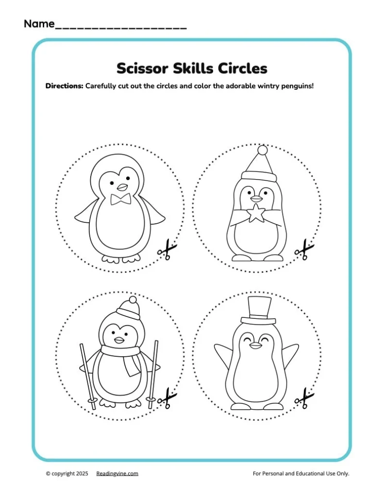 Winter Circle Scissors Skills