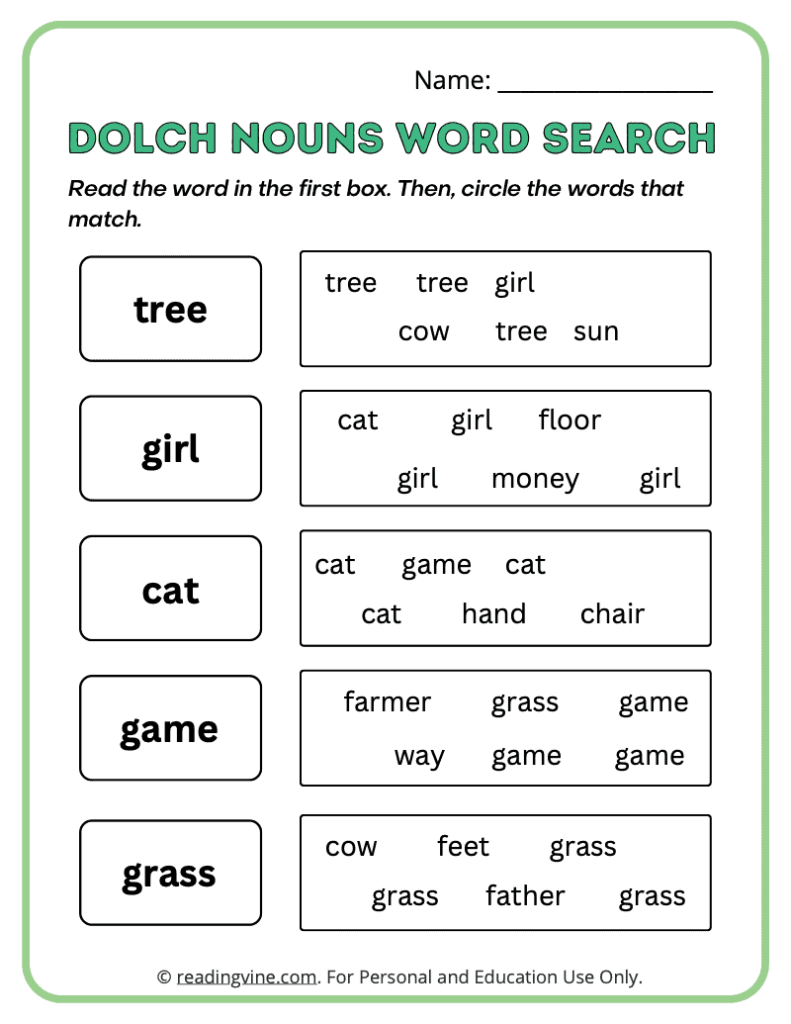 Dolch-Nouns-Word-Search-Sight-Words 18
