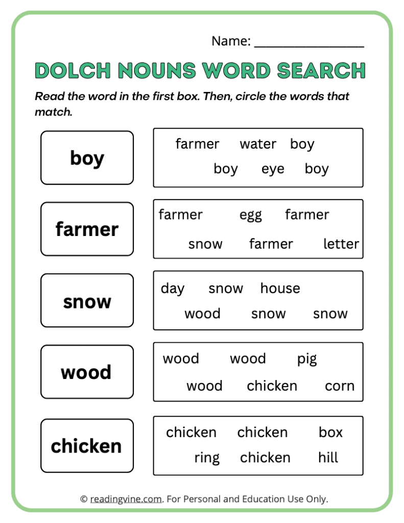 Dolch-Nouns-Word-Search-Sight-Words 8