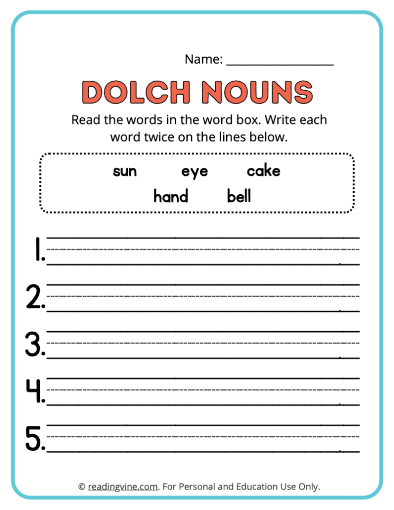 Dolch-Nouns-Write-Words-Worksheet 16