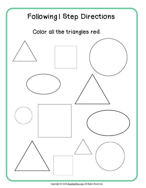1 step directions – Color the Triangles