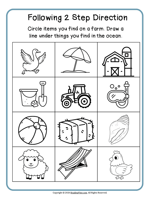 2 step directions – Circle Items and Draw Lines