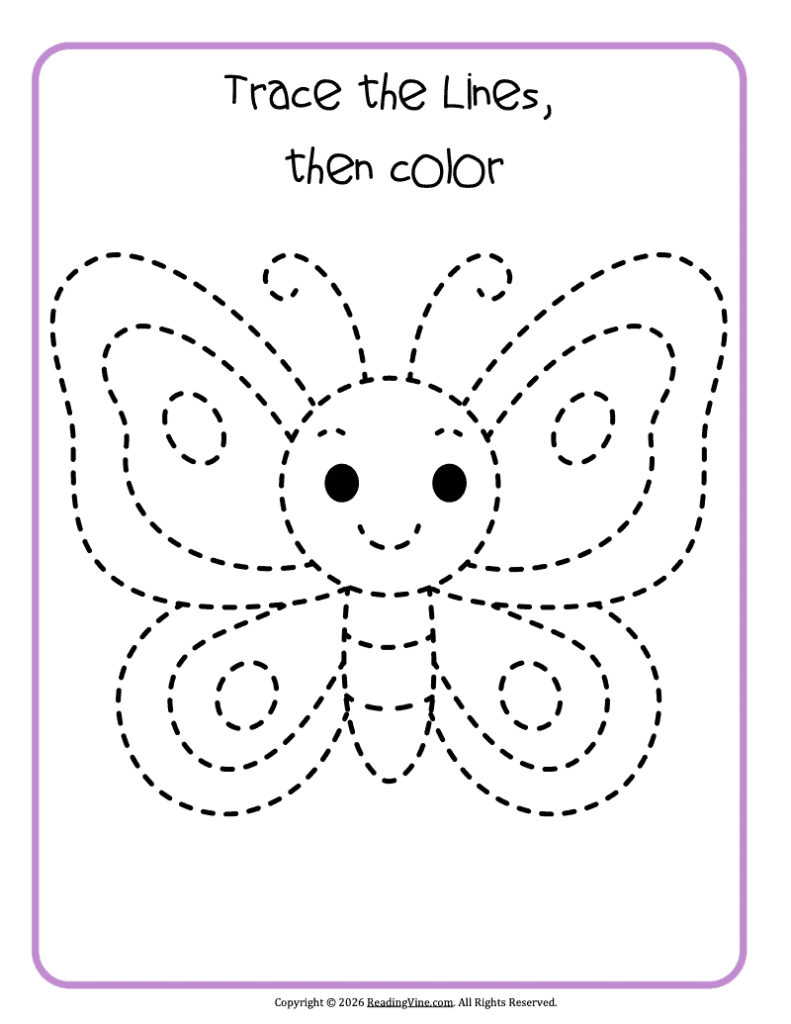 Trace and Color the Butterfly
