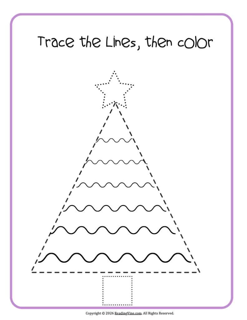 Trace and Color the Christmas Tree
