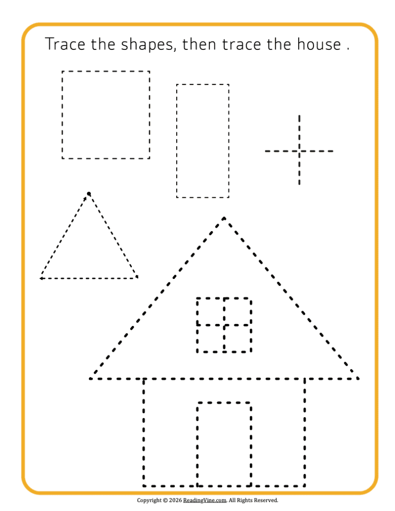 Trace the Shapes and Trace the House