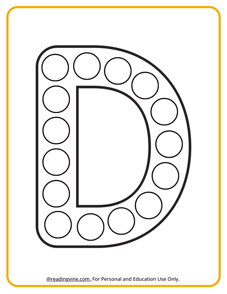 Letter D Dot Marker Activity