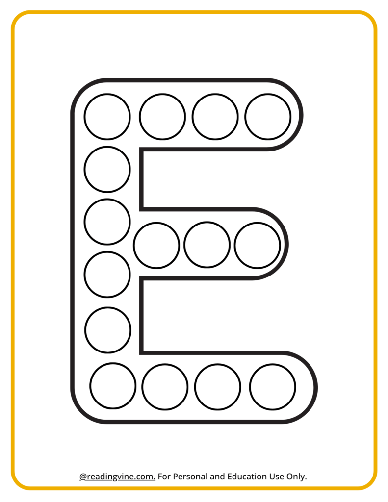 Letter E Dot Marker Activity