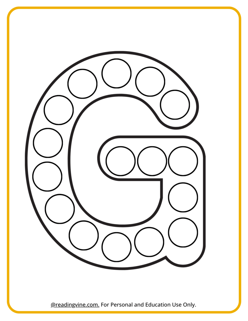 Letter G Dot Marker Activity