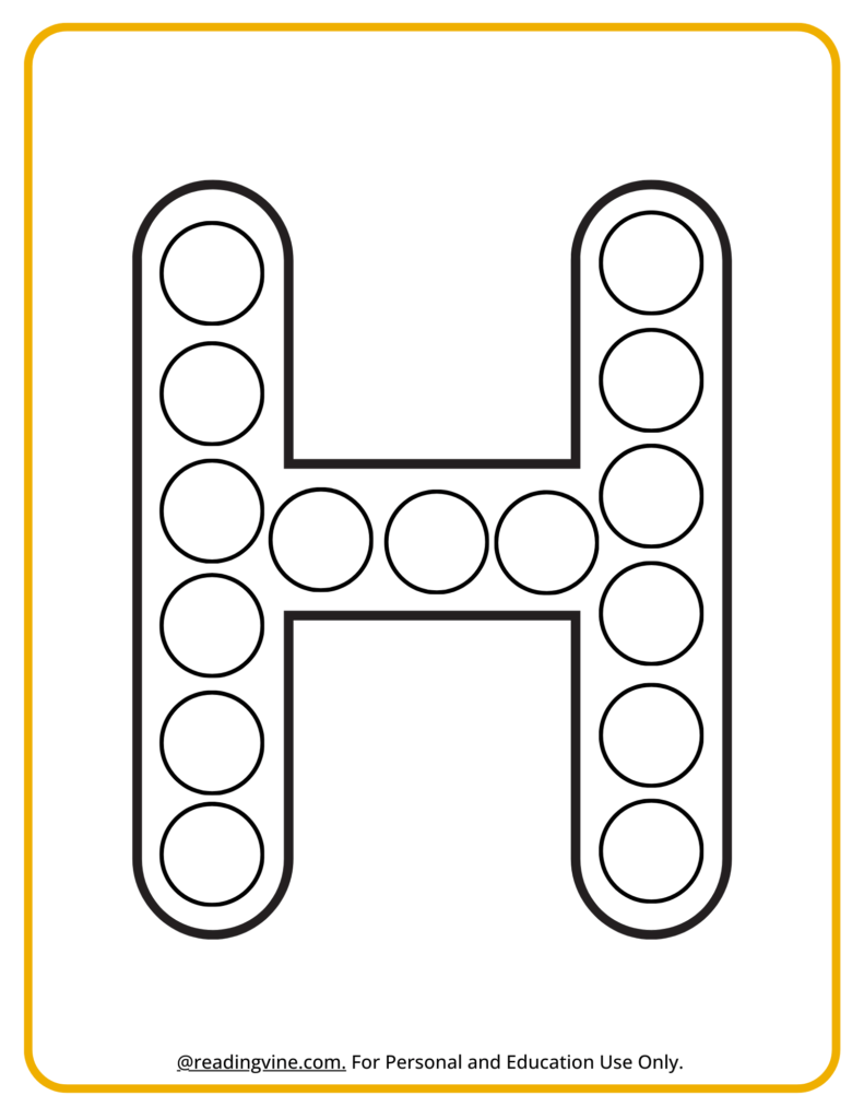 Letter H Dot Marker Activity