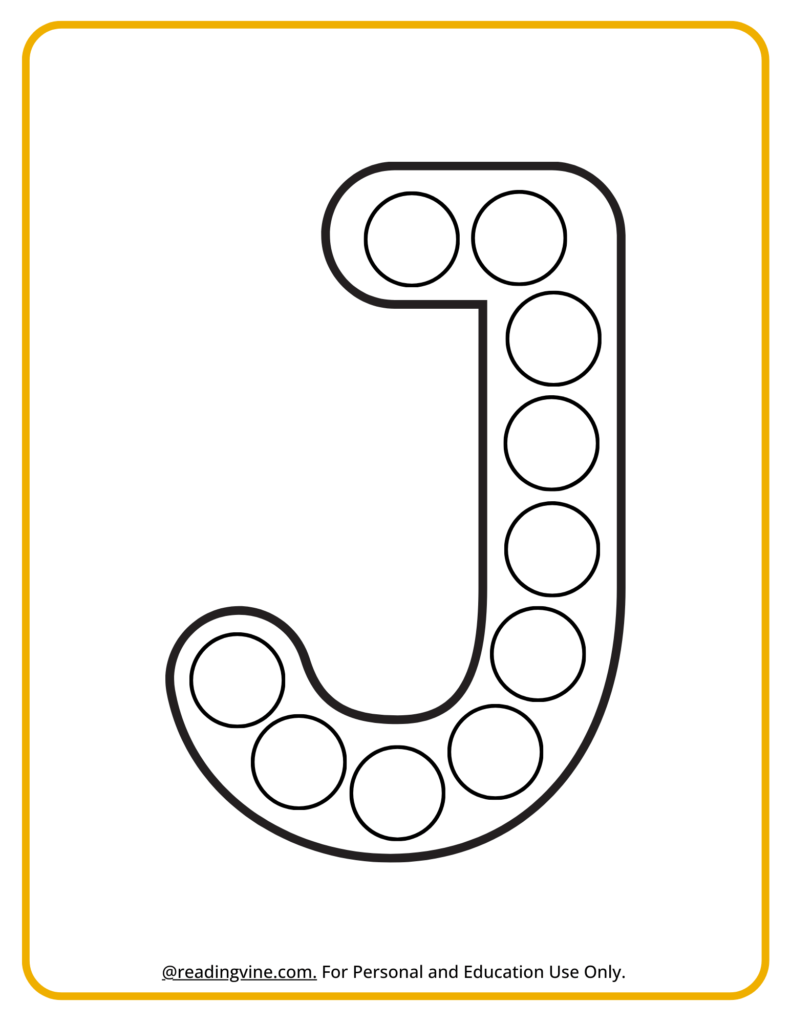 Letter J Dot Marker Activity