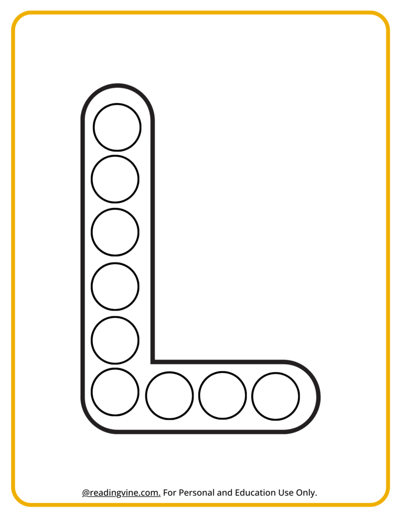 Letter L Dot Marker Activity