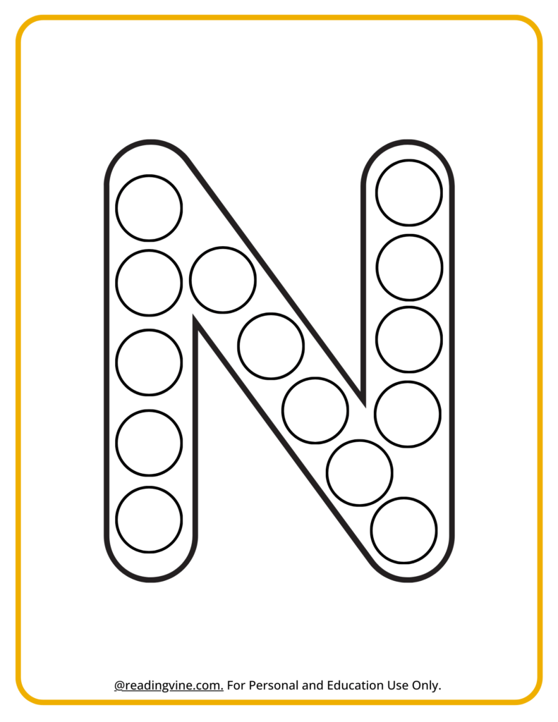 Letter N Dot Marker Activity