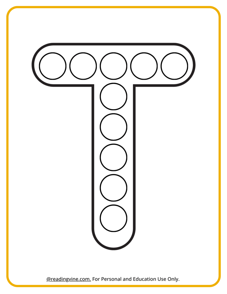 Letter T Dot Marker Activity