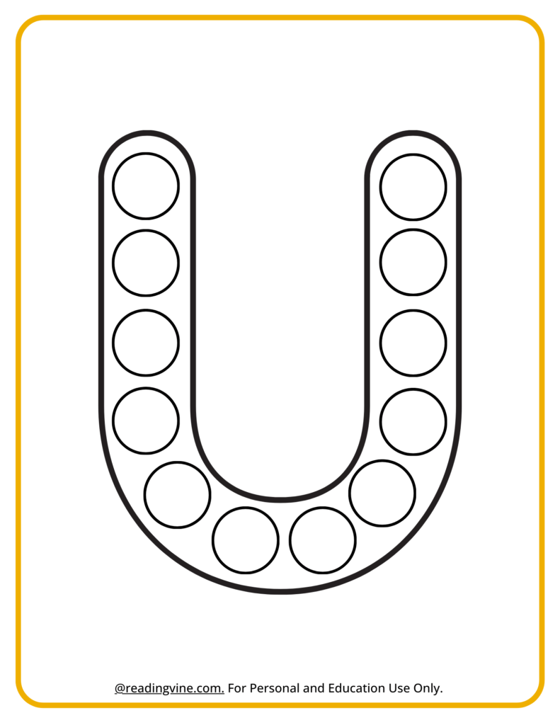Letter U Dot Marker Activity