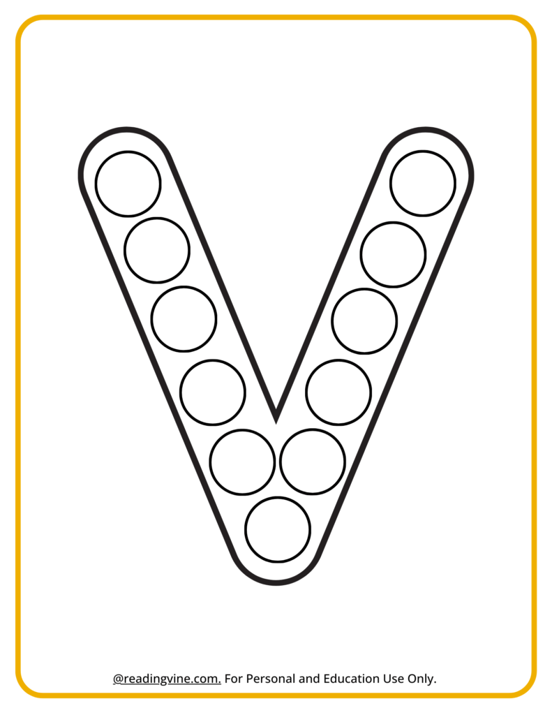 Letter V Dot Marker Activity