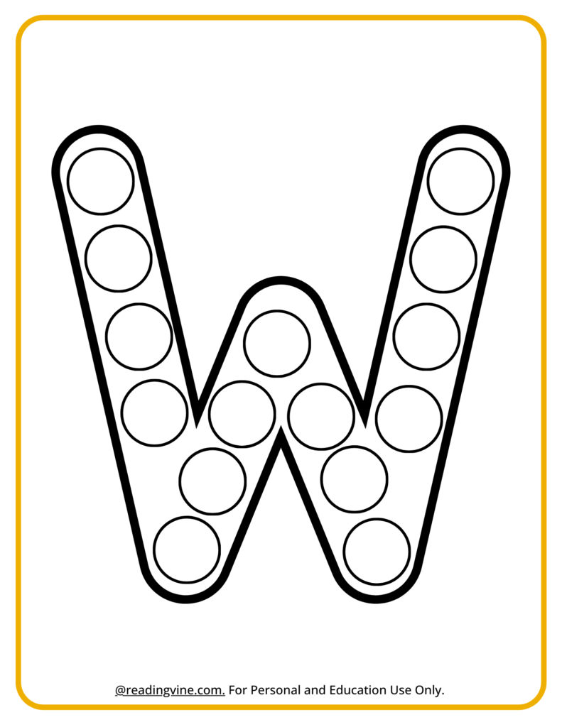 Letter W Dot Marker Activity