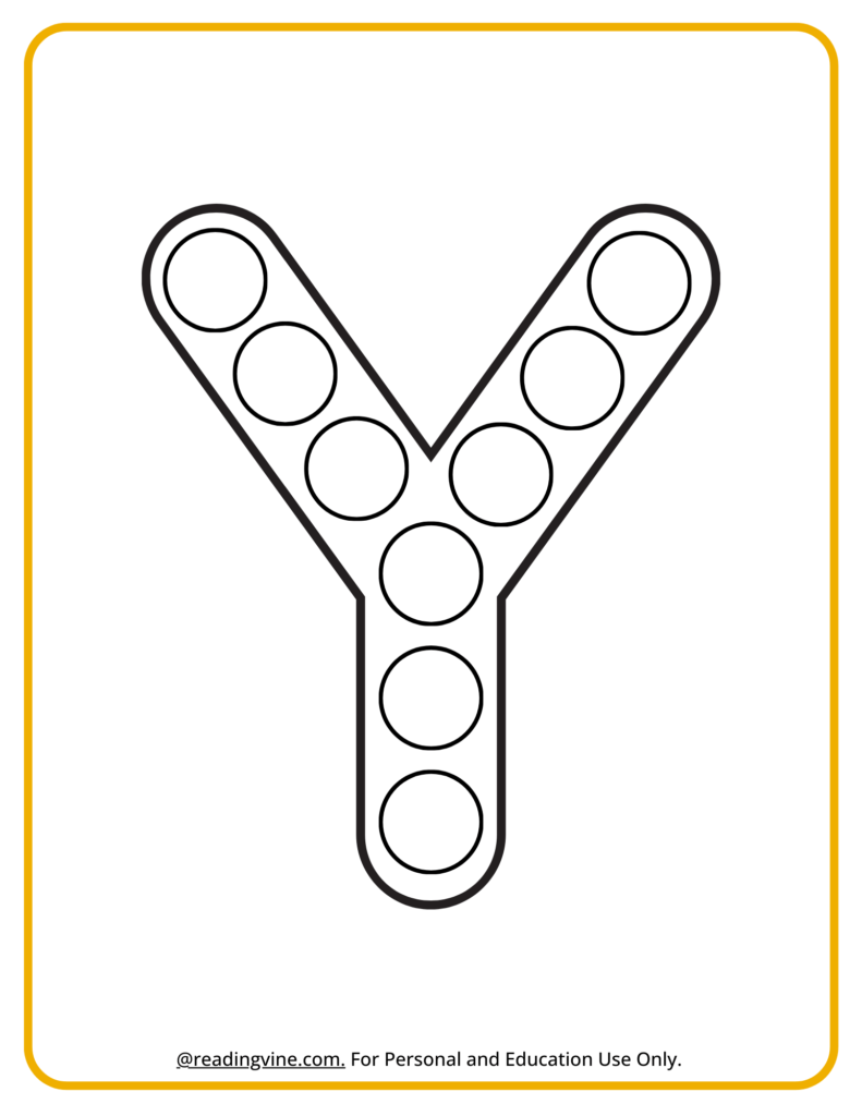 Letter Y Dot Marker Activity
