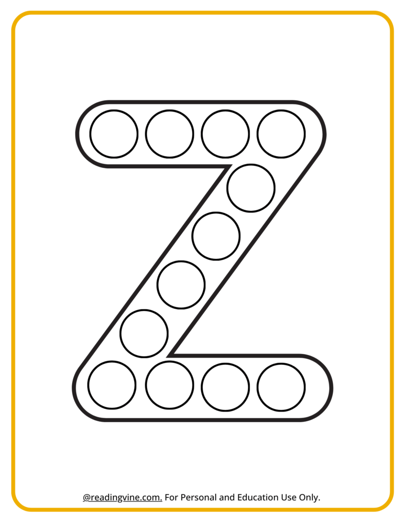 Letter Z Dot Marker Activity