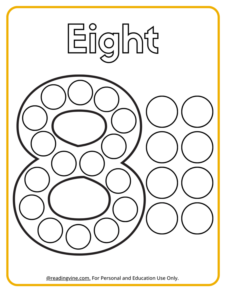 Number Eight Dot Marker Activity