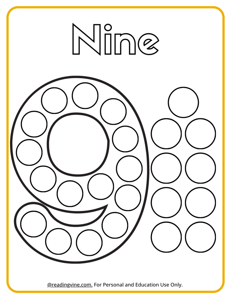 Number Nine Dot Marker Activity