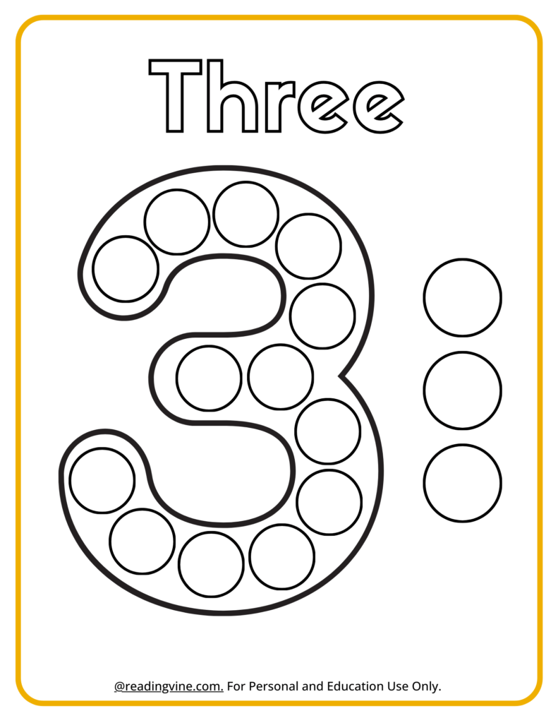 Number Three Dot Marker Activity