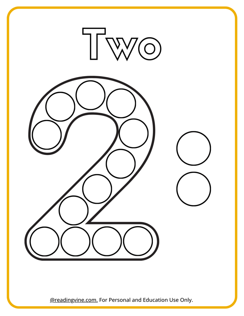 Number Two Dot Marker Activity
