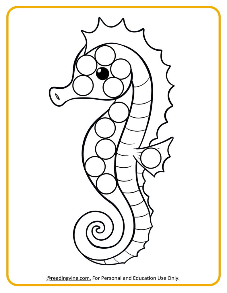 Seahorse Dot Marker Activity